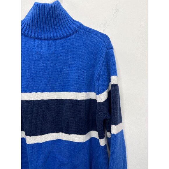 Chaps Boys Blue Quarter Zip Knit Sweater Size M (10/12) Preppy Fall Classic - Picture 11 of 13
